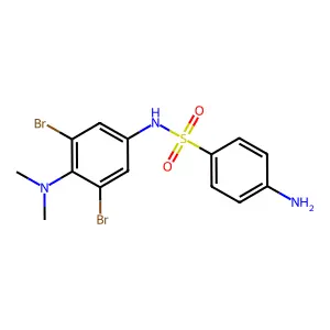 4-amino-N-[3,5-dibromo-4-(dimethylamino)phenyl]benzenesulfonamide structure