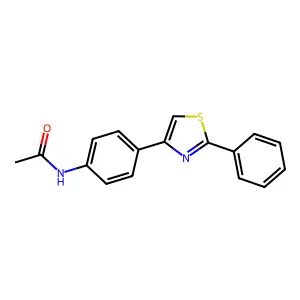 N-(4-(2-phenylthiazol-4-yl)phenyl)acetamide structure