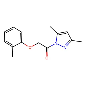 1-(3,5-Dimethylpyrazol-1-yl)-2-(2-methylphenoxy)ethanone structure