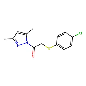 2-(4-Chlorophenyl)sulfanyl-1-(3,5-dimethylpyrazol-1-yl)ethanone structure