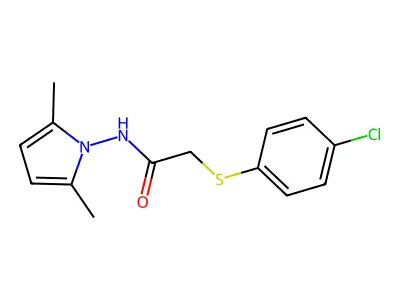 Acetamide, 2-((4-chlorophenyl)thio)-N-(2,5-dimethyl-1H-pyrrol-1-yl)- structure