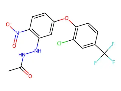 Acetic acid, 2-(5-(2-chloro-4-(trifluoromethyl)phenoxy)-2-nitrophenyl)hydrazide structure