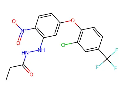 Propanoic acid, 2-(5-(2-chloro-4-(trifluoromethyl)phenoxy)-2-nitrophenyl)hydrazide structure