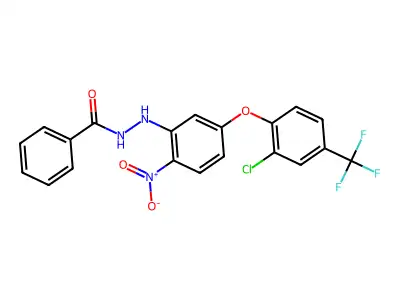 Benzoic acid, 2-(5-(2-chloro-4-(trifluoromethyl)phenoxy)-2-nitrophenyl)hydrazide structure