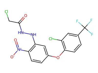 Acetic acid, chloro-, 2-(5-(2-chloro-4-(trifluoromethyl)phenoxy)-2-nitrophenyl)hydrazide structure