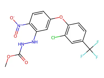 Hydrazinecarboxylic acid, 2-(5-(2-chloro-4-(trifluoromethyl)phenoxy)-2-nitrophenyl)-, methyl ester structure