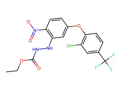 Hydrazinecarboxylic acid, 2-(5-(2-chloro-4-(trifluoromethyl)phenoxy)-2-nitrophenyl)-, ethyl ester structure