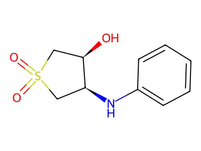 (3S,4R)-3-hydroxy-4-(phenylamino)thiolane-1,1-dione structure