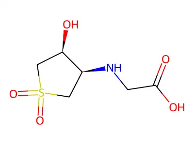 2-[[(3R,4S)-4-hydroxy-1,1-dioxothiolan-3-yl]amino]acetic acid structure