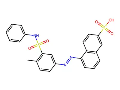 5-[[4-methyl-3-(phenylsulfamoyl)phenyl]diazenyl]naphthalene-2-sulfonic acid structure