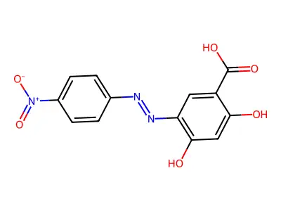 2,4-Dihydroxy-5-[2-(4-nitrophenyl)diazenyl]benzoic acid structure