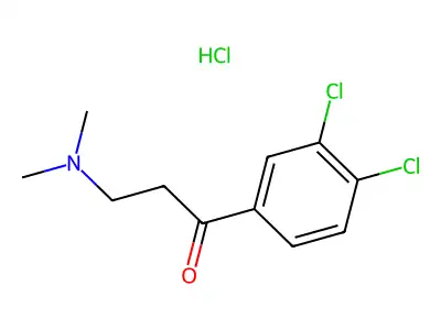 1-(3,4-Dichlorophenyl)-3-(dimethylamino)propan-1-one--hydrogen chloride (1/1) structure
