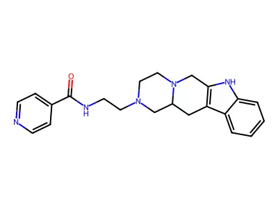 4-Pyridinecarboxamide, N-(2-(3,4,6,7,12,12a-hexahydropyrazino(1',2':1,6)pyrido(3,4-b)indol-2(1H)-yl)ethyl)- structure