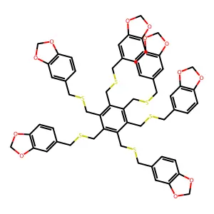 5-[[2,3,4,5,6-pentakis(1,3-benzodioxol-5-ylmethylsulfanylmet structure