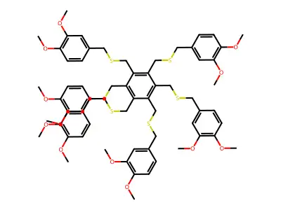 1,2,3,4,5,6-Hexakis[(3,4-dimethoxyphenyl)methylsulfanylmethyl]benzene structure