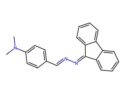 4-[(fluoren-9-ylidenehydrazinylidene)methyl]-N,N-dimethyl-aniline structure