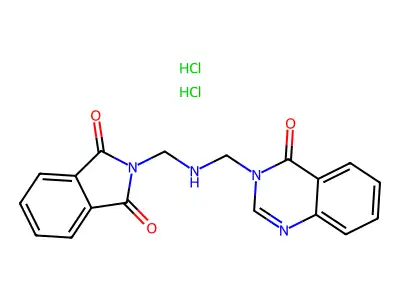 1H-Isoindole-1,3(2H)-dione, 2-((((4-oxo-3(4H)-quinazolinyl)methyl)amino)methyl)-, dihydrochloride structure