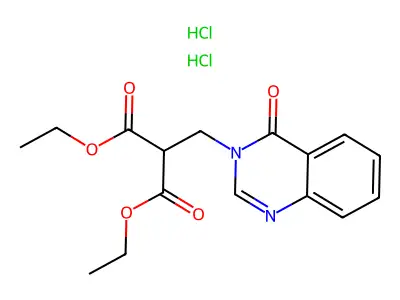 Diethyl ((4-oxo-3(4H)-quinazolinyl)methyl)propanedioate dihydrochloride structure