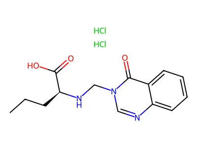 L-Norvaline, N-((4-oxo-3(4H)-quinazolinyl)methyl)-, dihydrochloride structure