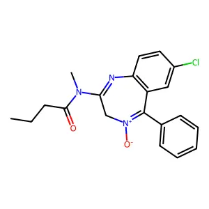 N-(7-chloro-4-oxido-5-phenyl-3H-1,4-benzodiazepin-4-ium-2-yl)-N-methylbutanamide structure