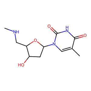 1-[4-Hydroxy-5-(methylaminomethyl)oxolan-2-yl]-5-methyl-pyrimidine-2,4-dione structure