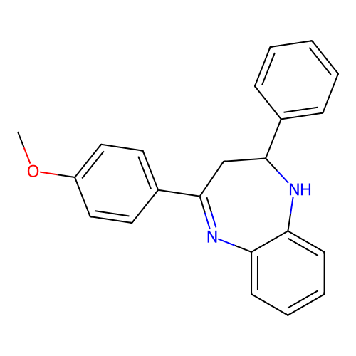 4-(4-methoxyphenyl)-2-phenyl-2,3-dihydro-1H-1,5-benzodiazepine structure