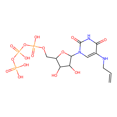 [[5-[2,4-dioxo-5-(prop-2-enylamino)pyrimidin-1-yl]-3,4-dihydroxyoxolan-2-yl]methoxy-hydroxyphosphoryl] phosphono hydrogen phosphate structure