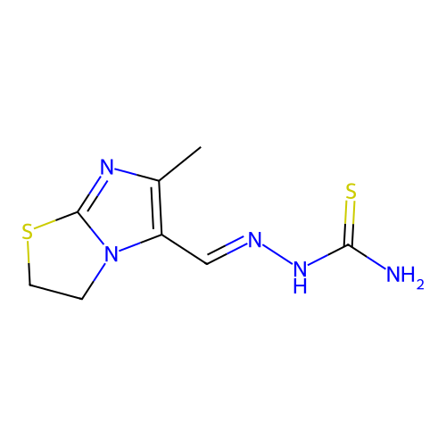 (2E)-2-[(6-Methyl-2,3-dihydroimidazo[2,1-b][1,3]thiazol-5-yl)methylidene]hydrazine-1-carbothioamide structure