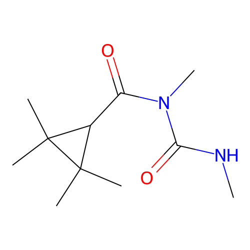 1,3-Dimethyl-1-(2,2,3,3-tetramethylcyclopropanecarbonyl)urea structure