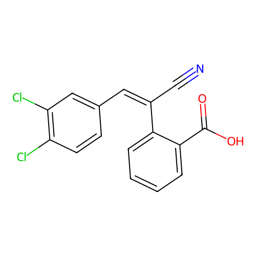 Benzoic acid, 2-(1-cyano-2-(3,4-dichlorophenyl)ethenyl)-, (E)- structure