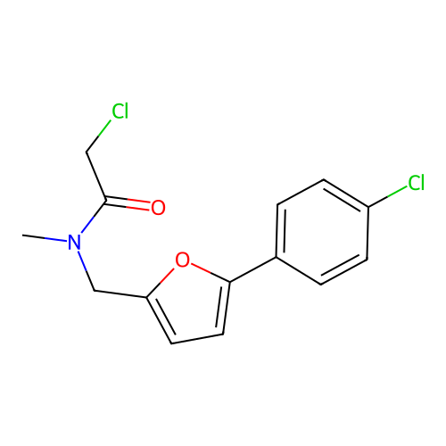 2-chloro-N-{[5-(4-chlorophenyl)furan-2-yl]methyl}-N-methylacetamide structure