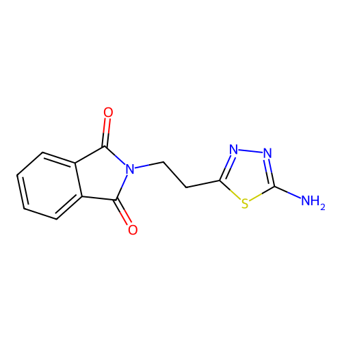 2-[2-(5-amino-1,3,4-thiadiazol-2-yl)ethyl]-1H-isoindole-1,3(2H)-dione structure