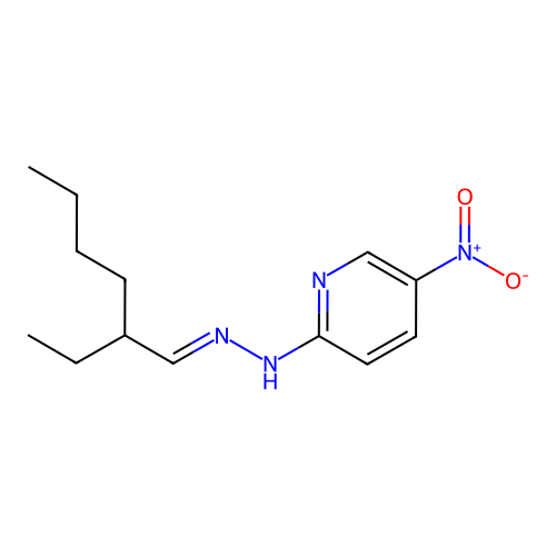 Hexanal, 2-ethyl-, (5-nitro-2-pyridyl)hydrazone structure
