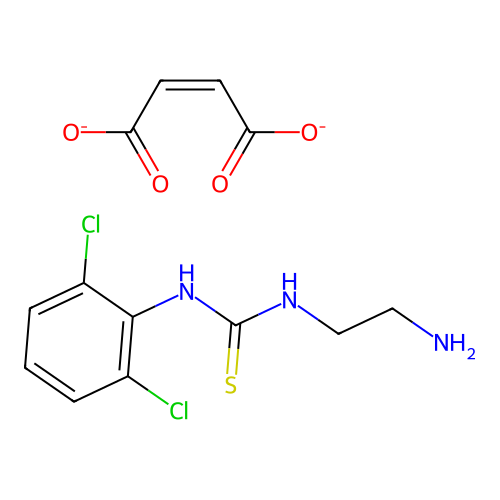 Thiourea, N-(2-aminoethyl)-N'-(2,6-dichlorophenyl)-, (2Z)-2-butenedioate(1:1) structure