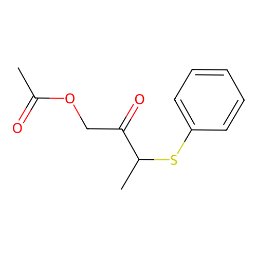 1-Acetoxy-3-phenylthio-2-butanone structure