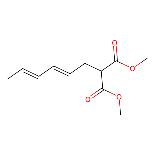 2-Hexa-2,4-dienylmalonic acid, dimethyl ester structure