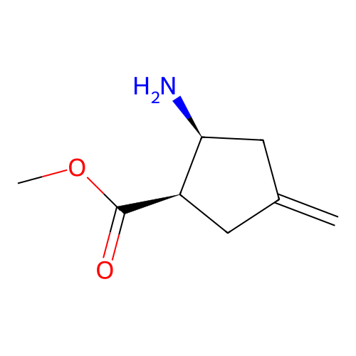 Cyclopentanecarboxylic acid, 2-amino-4-methylene-, methyl ester, (1R,2S)- structure
