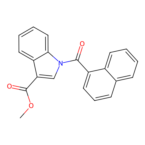 1-[1-Naphthalenyl(oxo)methyl]-3-indolecarboxylic acid methyl ester structure