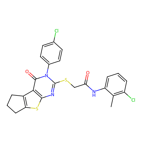 N-(3-chloro-2-methylphenyl)-2-((3-(4-chlorophenyl)-4-oxo-4,5,6,7-tetrahydro-3H-cyclopenta[4,5]thieno[2,3-d]pyrimidin-2-yl)thio)acetamide structure