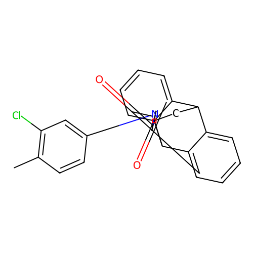 (3'R,9S,10S)-1'-(3-chloro-4-methylphenyl)-9,10-dihydrospiro[9,10-ethanoanthracene-12,3'-pyrrolidine]-2',5'-dione structure