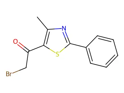 2-Bromo-1-(4-methyl-2-phenyl-1,3-thiazol-5-yl)-1-ethanone structure