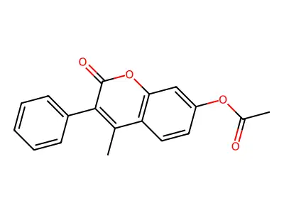 4-methyl-2-oxo-3-phenyl-2H-chromen-7-yl acetate structure