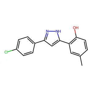 2-(5-(4-chlorophenyl)-1H-pyrazol-3-yl)-4-methylphenol structure