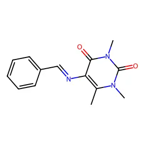 5-(benzylideneamino)-1,3,6-trimethyl-2,4(1H,3H)-pyrimidinedione structure