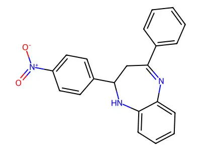 2-(4-nitrophenyl)-4-phenyl-2,3-dihydro-1H-1,5-benzodiazepine structure