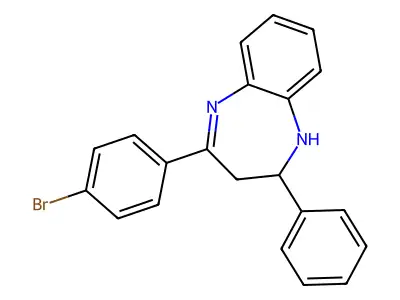 4-(4-bromophenyl)-2-phenyl-2,3-dihydro-1H-1,5-benzodiazepine structure