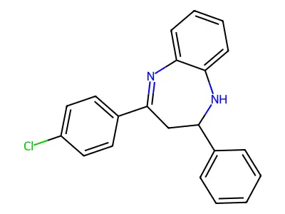 4-(4-chlorophenyl)-2-phenyl-2,3-dihydro-1H-1,5-benzodiazepine structure