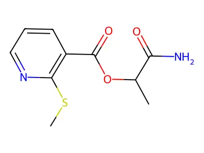 1-Carbamoylethyl 2-(methylsulfanyl)pyridine-3-carboxylate structure