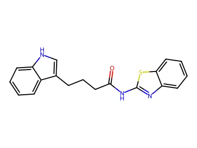 N-(1,3-benzothiazol-2-yl)-4-(1H-indol-3-yl)butanamide structure