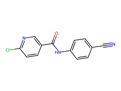 6-chloro-N-(4-cyanophenyl)pyridine-3-carboxamide structure